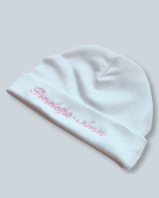 Baby embroidered baby name hat
