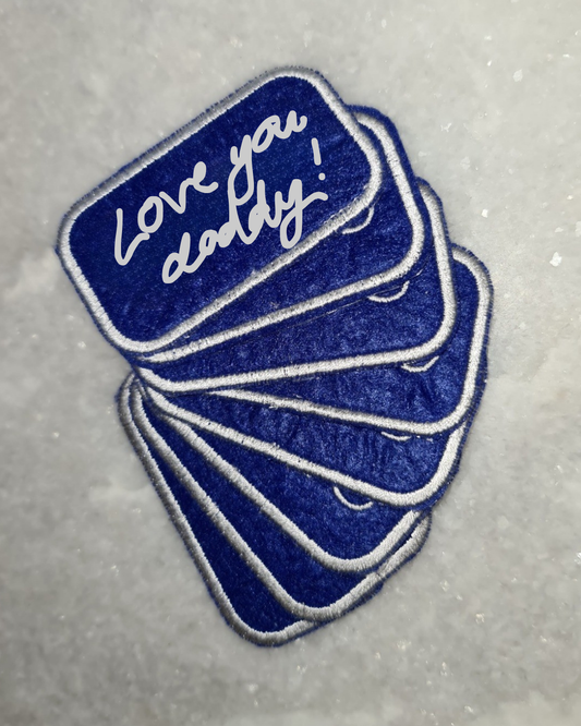 Iron on patch featuring your doodles or handwritten message.