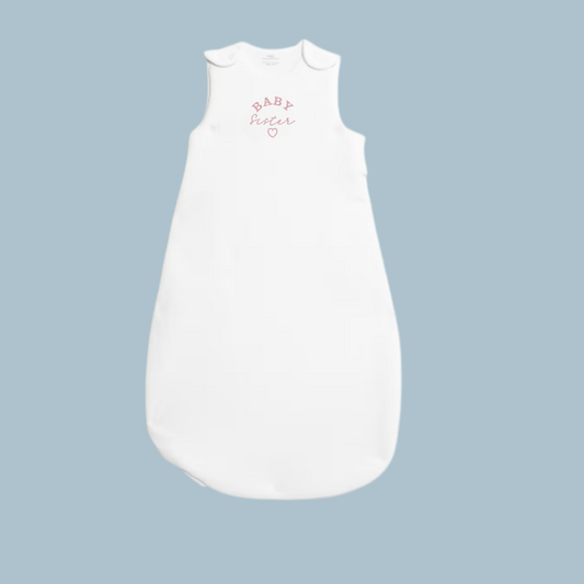 Baby Sleepbag embroidered curved baby name and heart